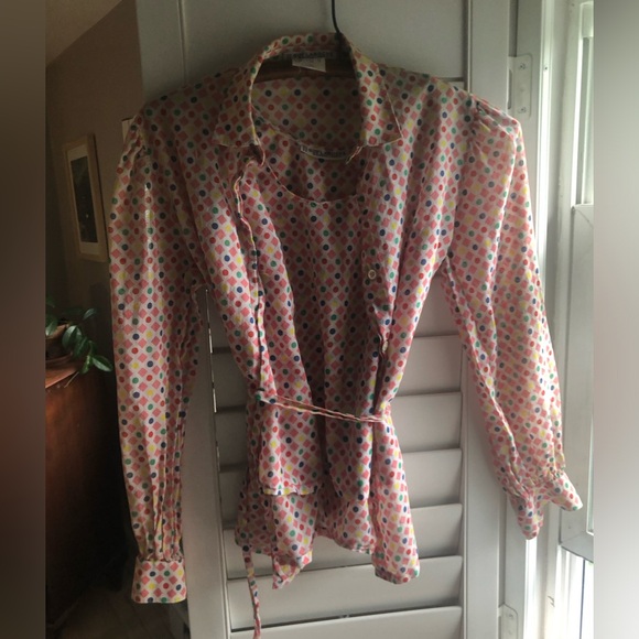 Vintage Guy Laroche 2 piece blouse. Delightful, playful pattern, 100% Cotton. - Picture 14 of 15